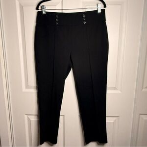 KASPER 12 Petites Black Straight Leg Business Zippered Pants Used